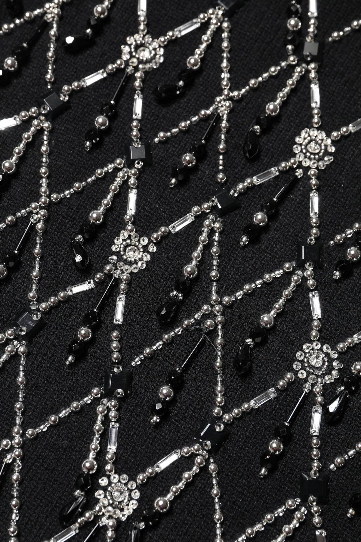 Dolce & Gabbana Black Cashmere Embellished Long Sleeves Top