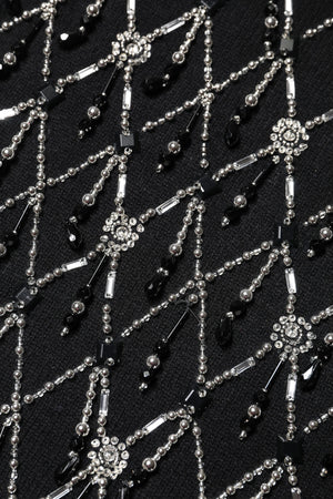 Dolce & Gabbana Black Cashmere Embellished Long Sleeves Top