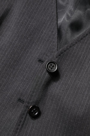 Dolce & Gabbana Black Striped Button Down Sleeveless Vest Top