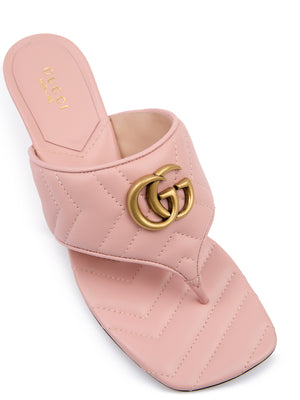 Gucci Mystic Pink Nappa Charlotte Leather Sandals