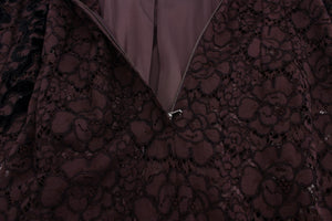 Dolce & Gabbana Purple Floral Lace Ricamo Maxi Dress