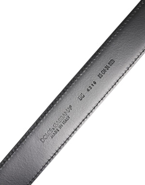 Dolce & Gabbana Black Classic Calf Leather Silver Buckle Belt