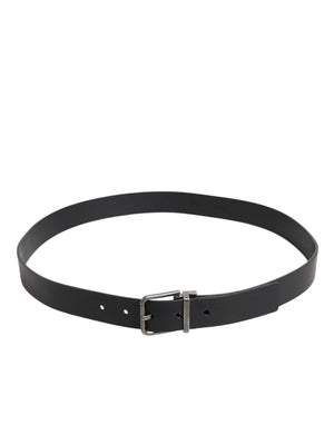 Dolce & Gabbana Black Classic Leather Metal Buckle Belt