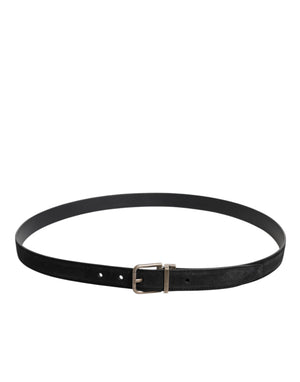 Dolce & Gabbana Black Calf Leather Classic Metal Buckle Belt