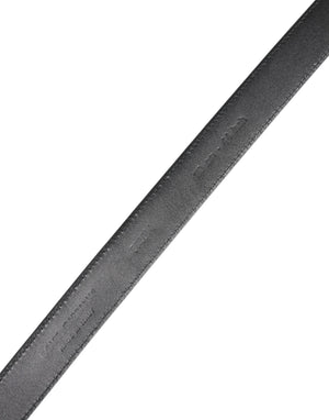 Dolce & Gabbana Black Calf Leather Classic Metal Buckle Belt