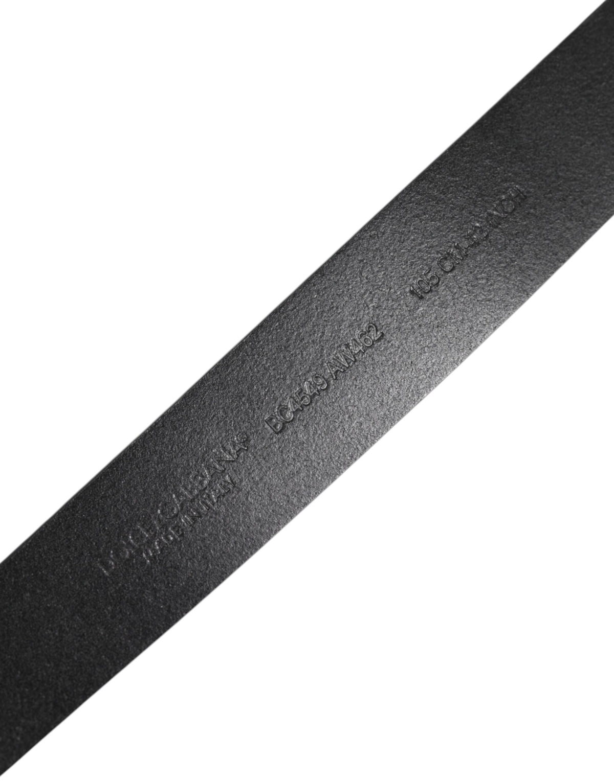 Dolce & Gabbana Black Classic Leather Metal Buckle Belt