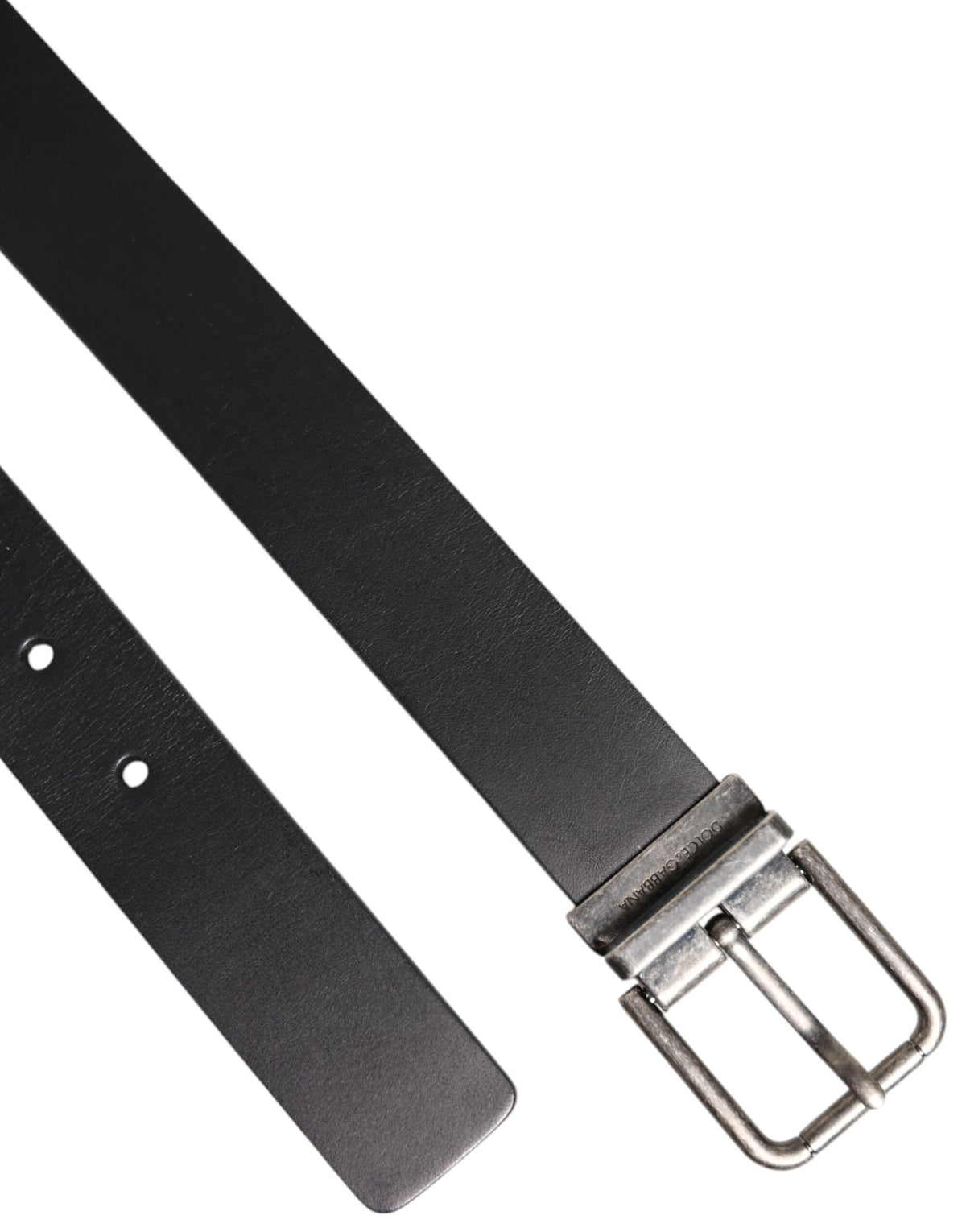 Dolce & Gabbana Black Classic Leather Metal Buckle Belt