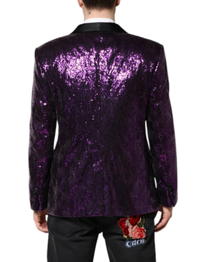 Dolce & Gabbana Purple SICILIA Sequin Embellish Coat Jacket