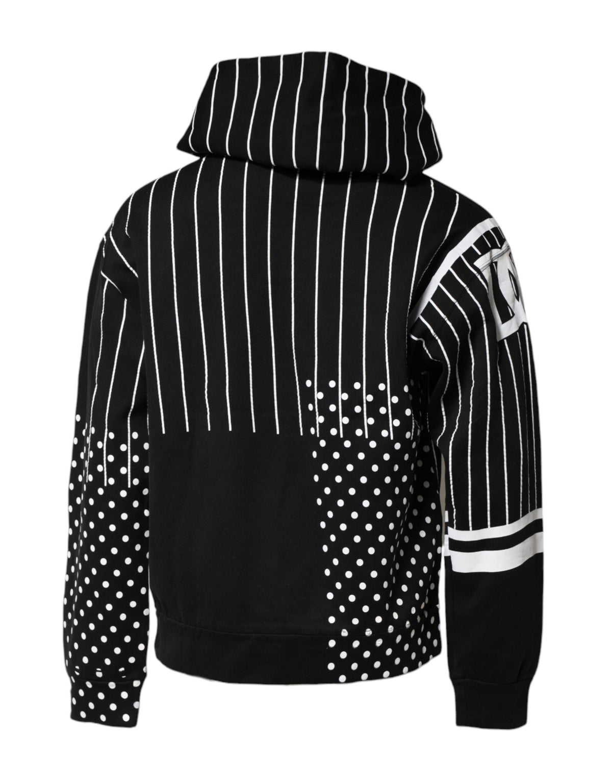 Dolce & Gabbana Black White Stripe Hooded Sweatshirt Sweater
