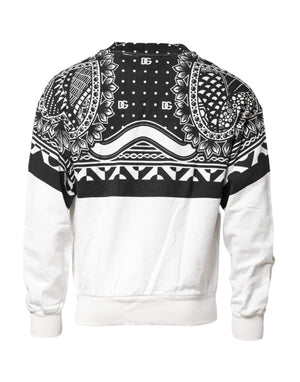 Dolce & Gabbana Black White Bandana Cotton Men Sweatshirt Sweater