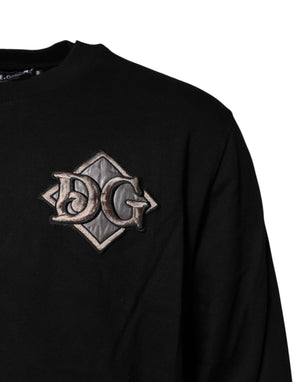 Dolce & Gabbana Black Logo Embroidery Sweatshirt Sweater
