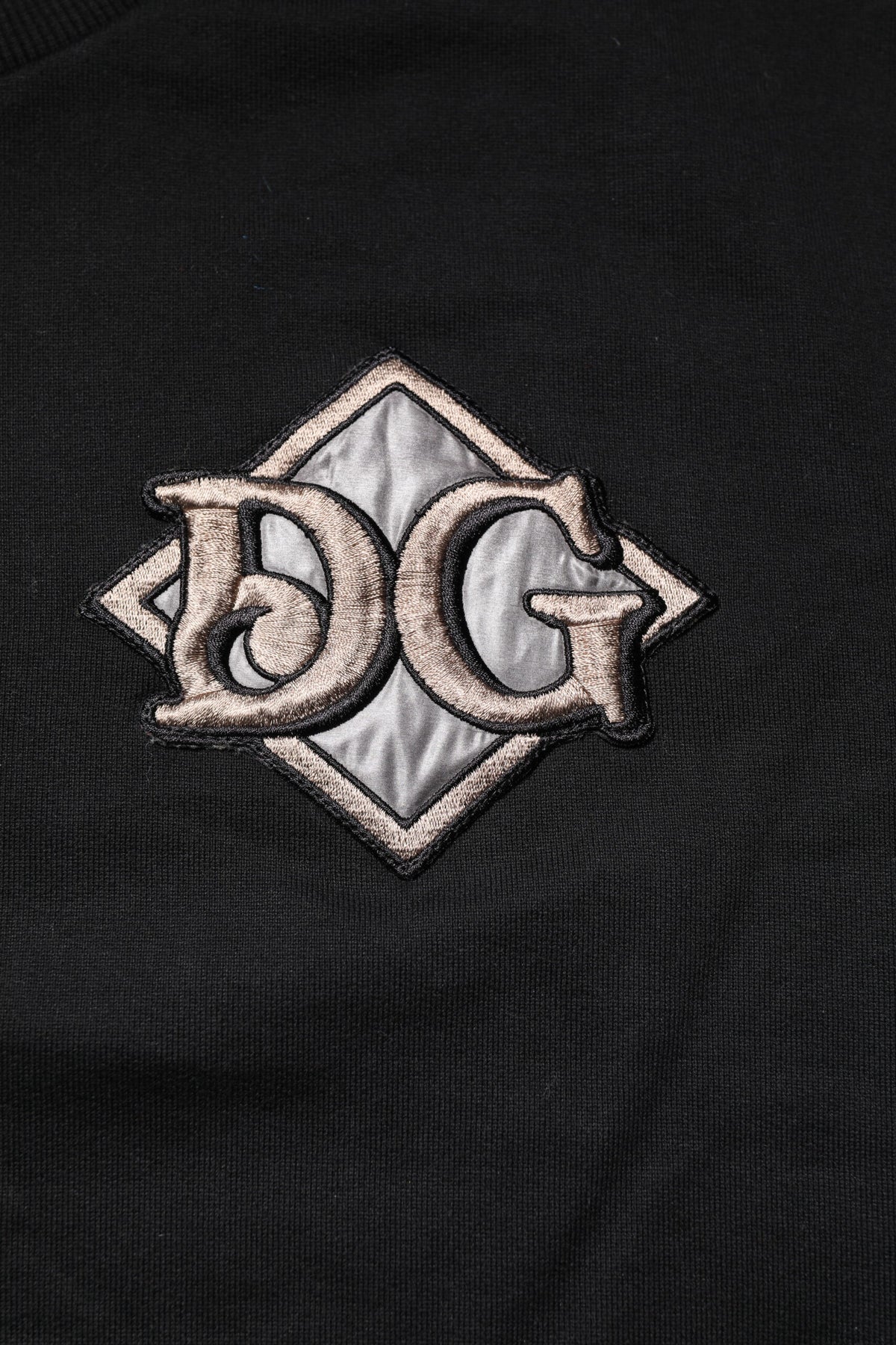Dolce & Gabbana Black Logo Embroidery Sweatshirt Sweater
