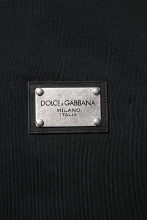 Dolce & Gabbana Black Logo Full Zip Hooded Men Sweatshirt Sweater