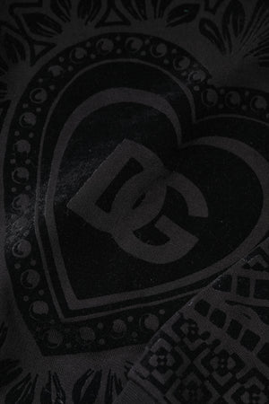 Dolce & Gabbana Black Printed Crew Neck Sweatshirt Sweater