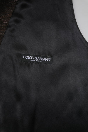 Dolce & Gabbana Dark Brown Dress Formal Men Waistcoat Vest