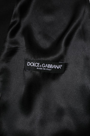 Dolce & Gabbana Black Wool Dress Formal Men Waistcoat Vest