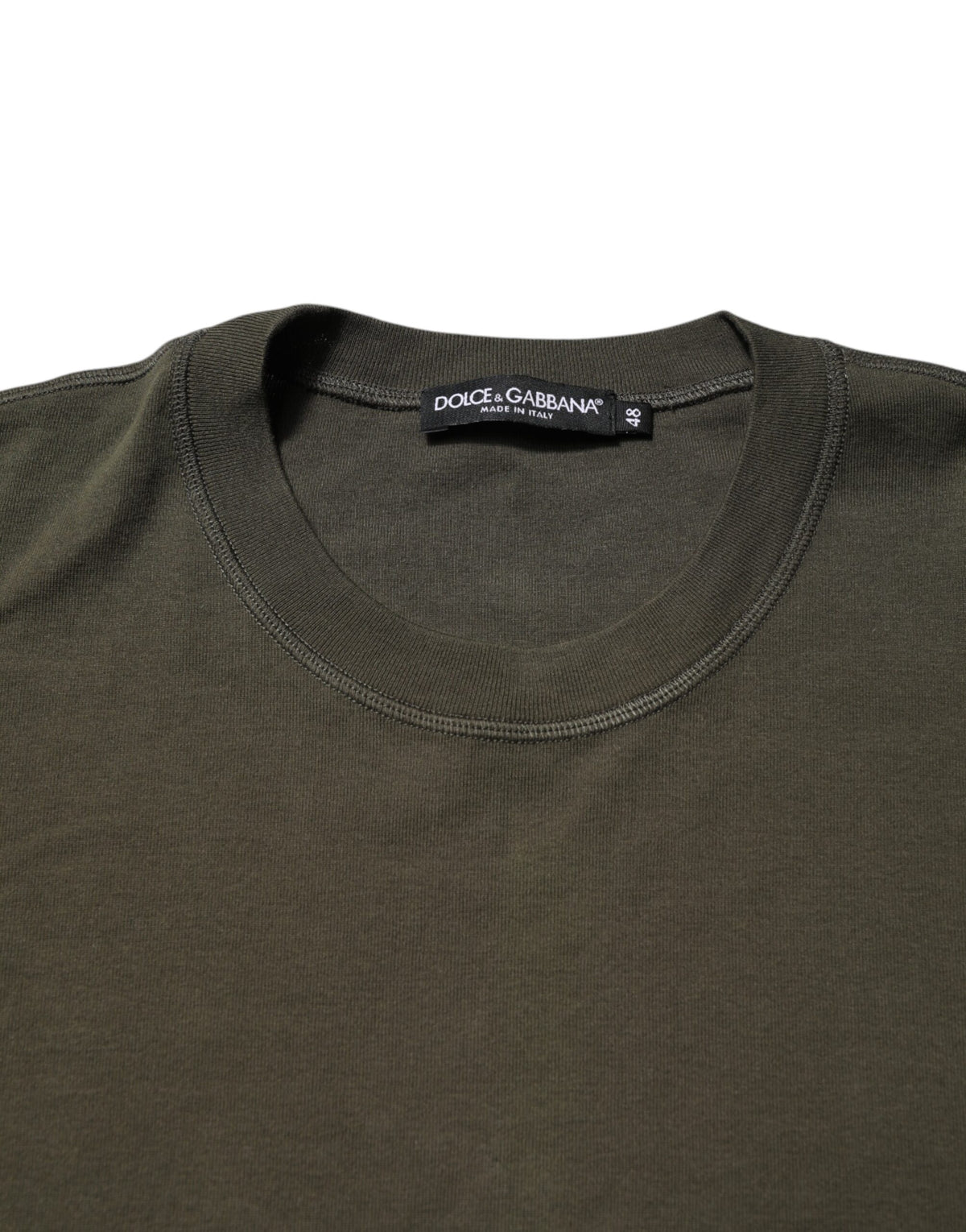 Dolce & Gabbana Dark Green Long Sleeves Crew Neck T-shirt