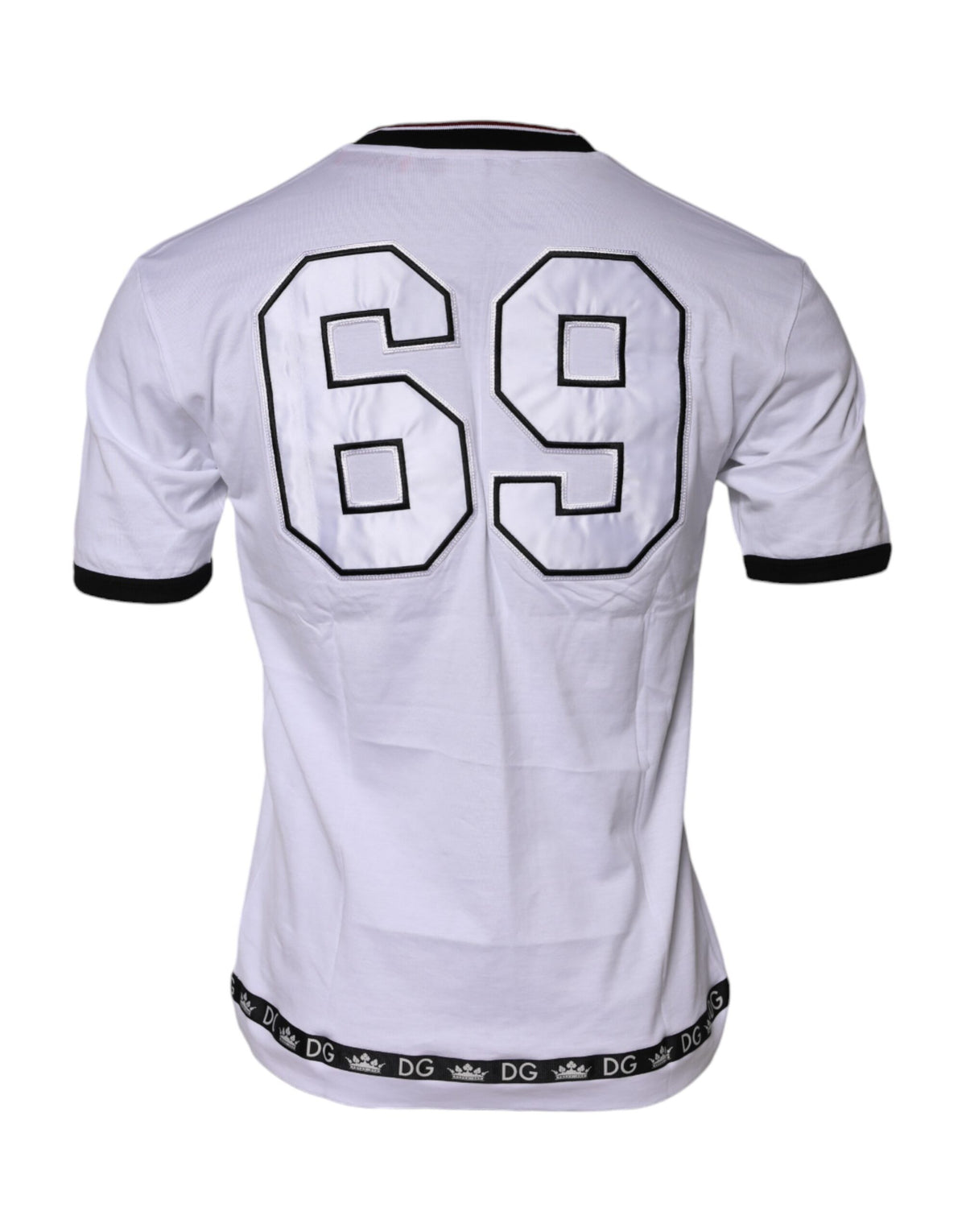 Dolce & Gabbana White Cotton Crown King Embroidery T-shirt