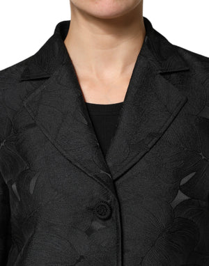Dolce & Gabbana Black Single Breasted Trench Coat Jacket