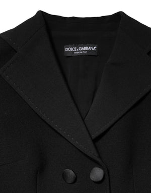 Dolce & Gabbana Black Wool Double Breasted Coat Jacket