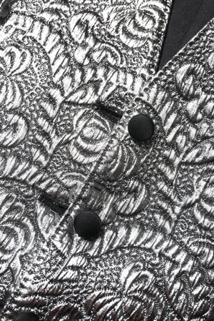 Dolce & Gabbana Silver Floral Jacquard Sleeveless Vest Top