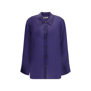 Khaite Purple Silk Dress Shirt