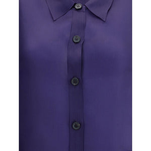 Khaite Purple Silk Dress Shirt