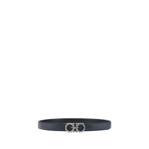 Ferragamo Black Calf Leather Bos Taurus Regular Belt