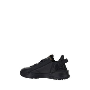Fendi Black Calf Leather Bos Taurus Athletic Sneakers