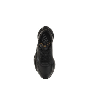Fendi Black Calf Leather Bos Taurus Athletic Sneakers