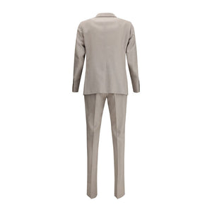 Gi Capri Beige Fleece Wool Two-Piece Suit