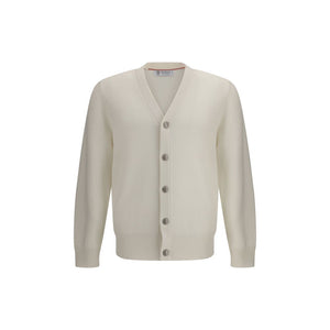Brunello Cucinelli White Cashmere Cardigan