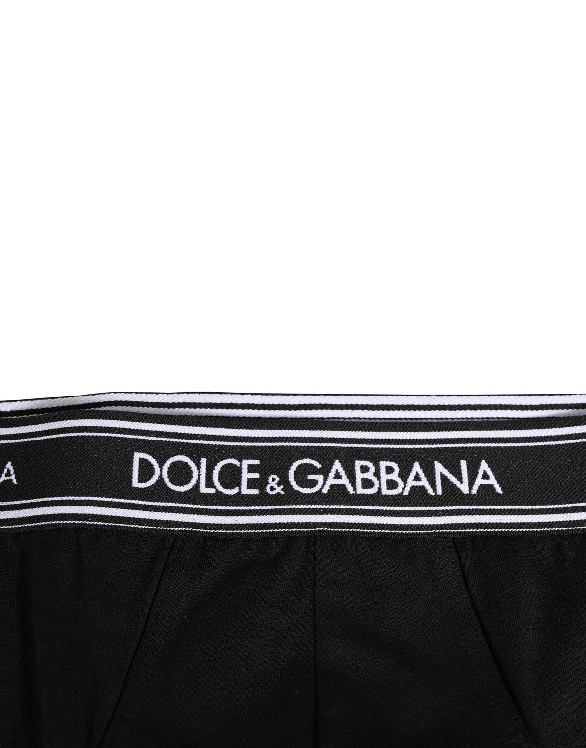 Dolce & Gabbana Black Cotton Stretch Logo Print Brief Underwear