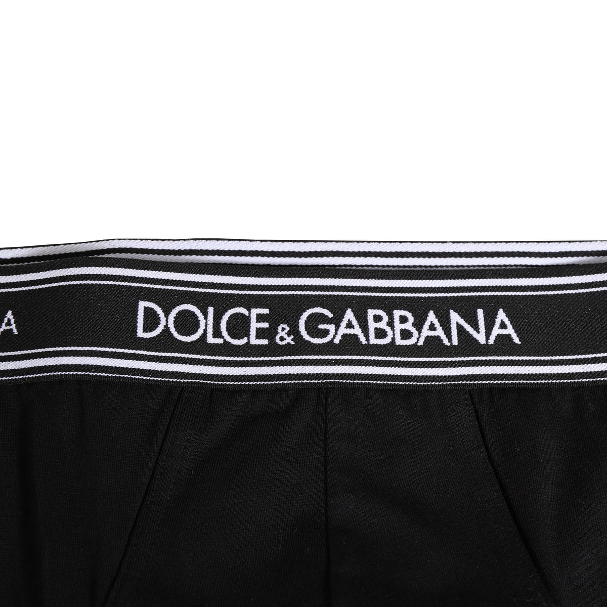 Dolce & Gabbana Black Cotton Stretch Logo Print Brief Underwear