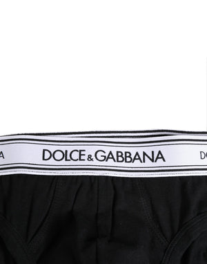 Dolce & Gabbana Black Cotton Stretch Regular Brief Underwear