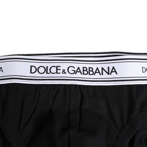 Dolce & Gabbana Black Cotton Stretch Regular Brief Underwear
