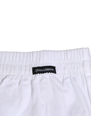 Dolce & Gabbana White Cotton Regular Boxer Shorts Underwear