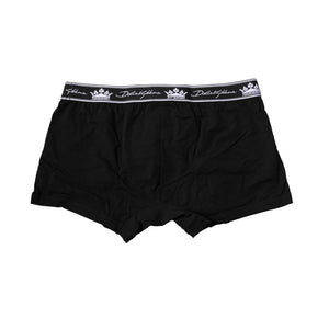 Dolce & Gabbana Black Cotton Stretch Regular Boxer Underwear