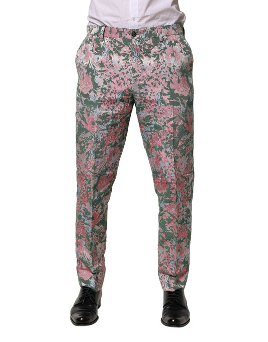 Dolce & Gabbana Multicolor Floral Jacquard Pants