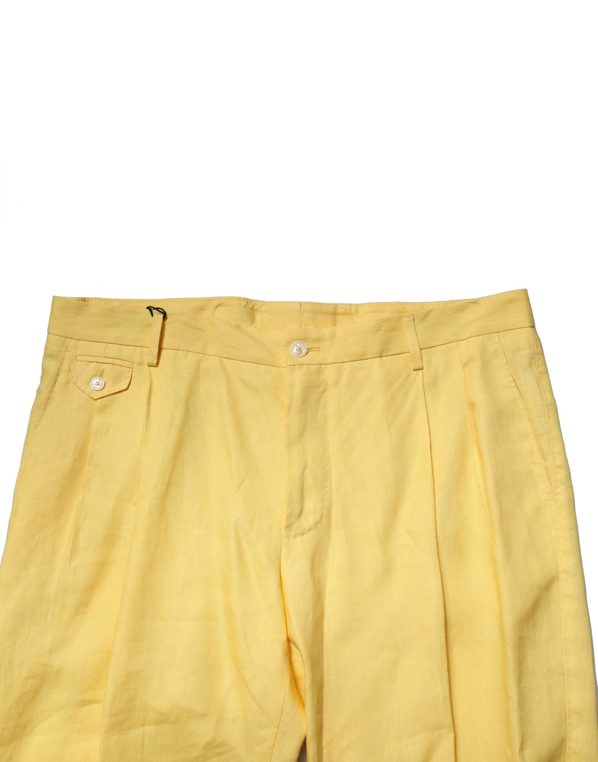 Dolce & Gabbana Yellow Flax Tapered Dress Men Pants