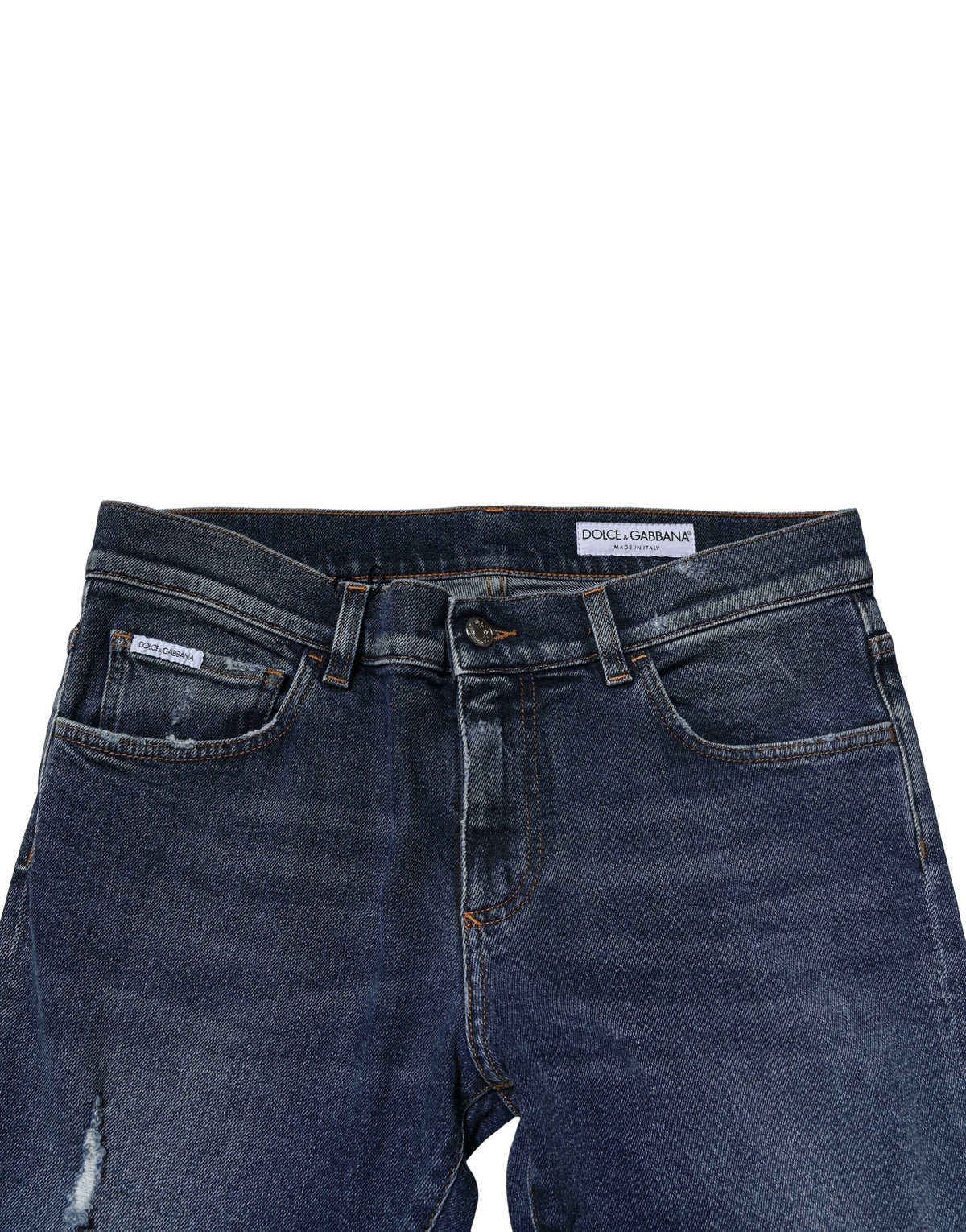 Dolce & Gabbana Blue Washed Skinny Cotton Denim Jeans
