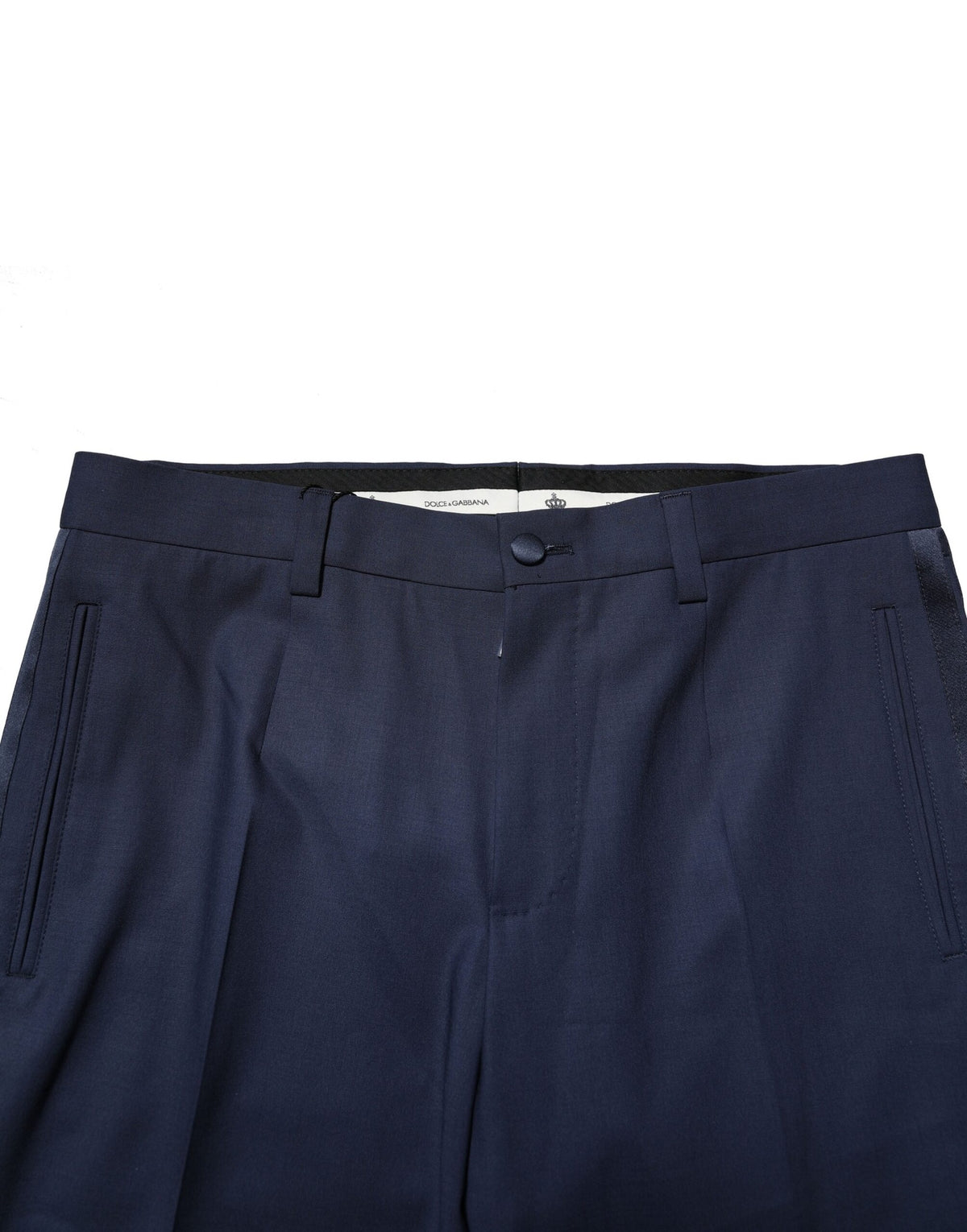 Dolce & Gabbana Dark Blue Wool Dress Formal Pants