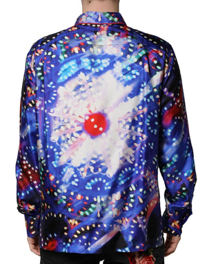 Dolce & Gabbana Multicolor Printed Silk Lounge Casual Shirt