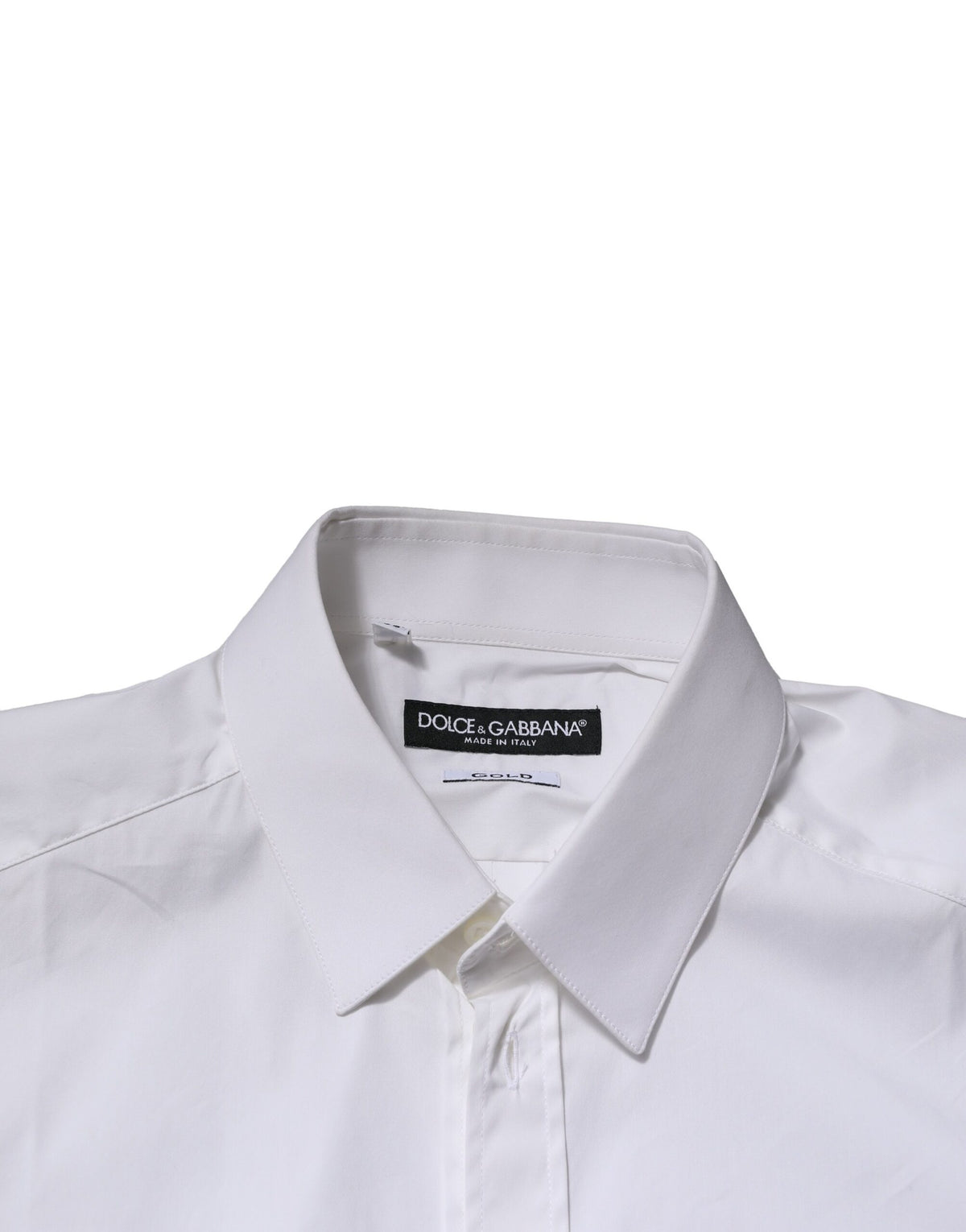 Dolce & Gabbana White GOLD Cotton Men Dress Formal Shirt