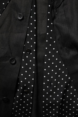 Dolce & Gabbana Black Polka Dot Collar Tie Neck Casual Shirt