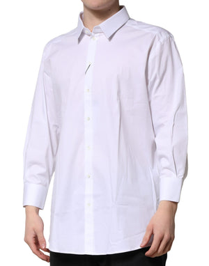 Dolce & Gabbana White GOLD Long Sleeves Dress Formal Shirt