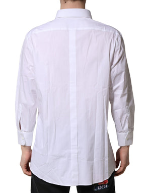 Dolce & Gabbana White GOLD Long Sleeves Dress Formal Shirt