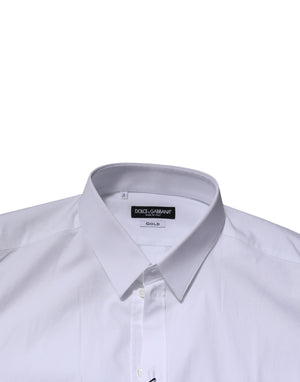Dolce & Gabbana White GOLD Long Sleeves Dress Formal Shirt