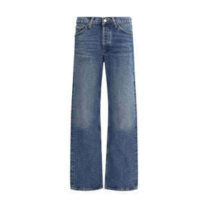 Agolde Blue Cotton Straight-Leg Jeans