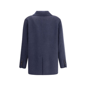 Brunello Cucinelli Blue Cashmere Coat